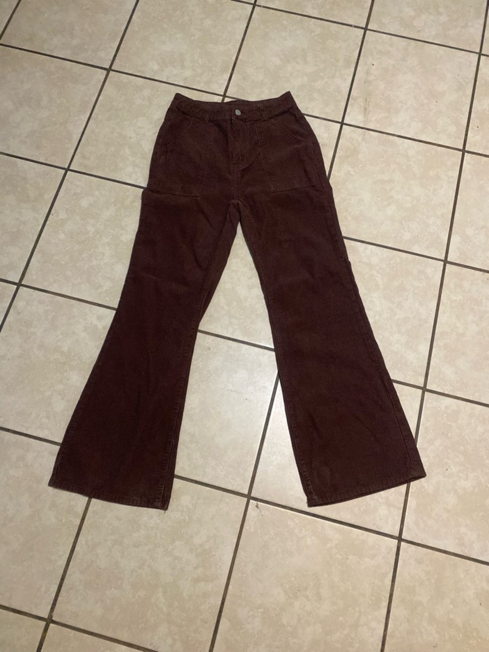 SHEIN Brown Corduroy Wide Leg Jeans